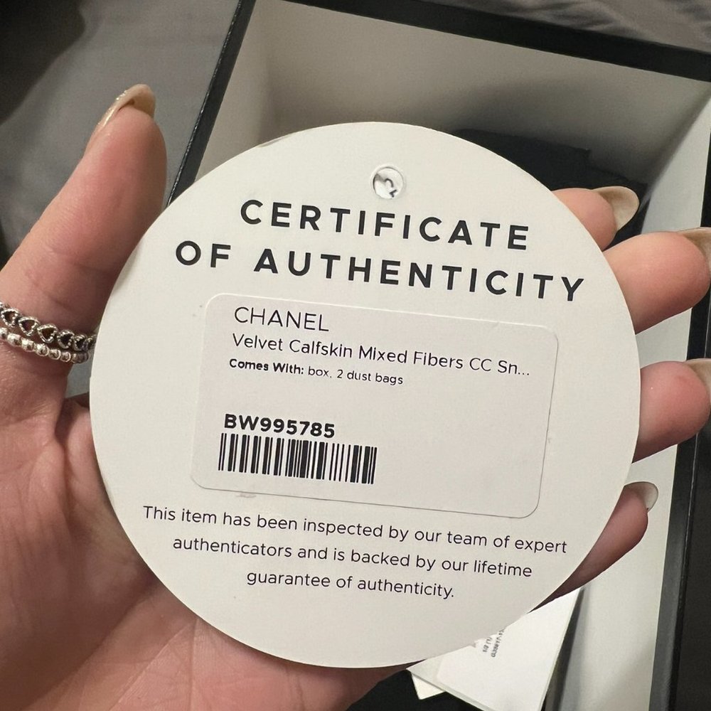 Chanel Size 37 (US 7) Velvet Calfskin Mixed Fibers Sneakers - Picture 3 of 14